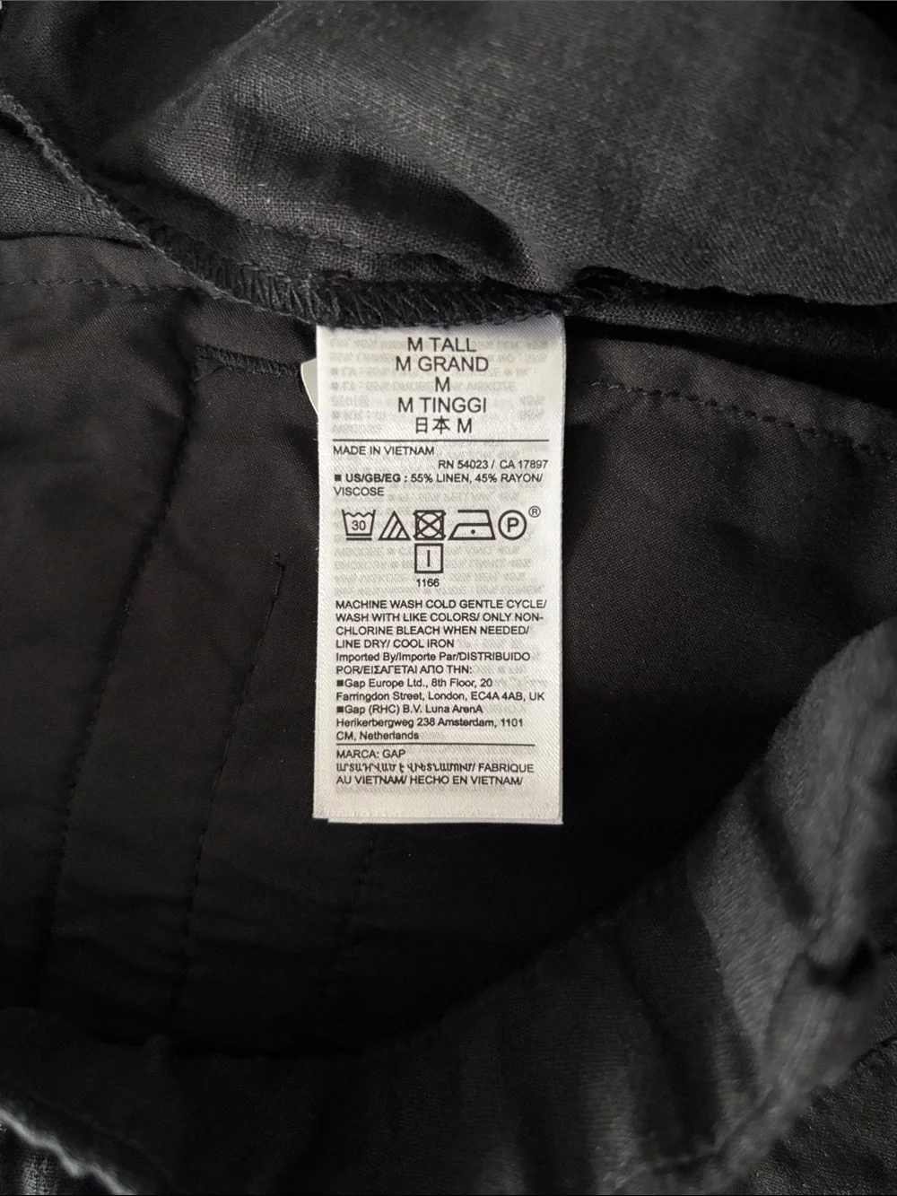 GAP Black High-Waist Linen-Blend Shorts